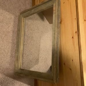 Vintage Barnwood mirror   overall length 23 x 19